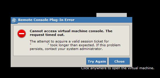 VMware Web Console error